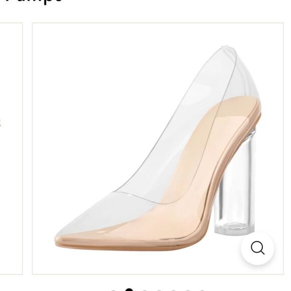 Clear Enclosed Toe Slip on Cylinder Heels - Picture 1 of 10